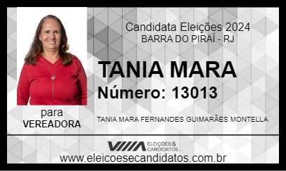 Candidato TANIA MARA 2024 - BARRA DO PIRAÍ - Eleições