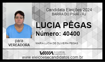 Candidato LUCIA PÊGAS 2024 - BARRA DO PIRAÍ - Eleições