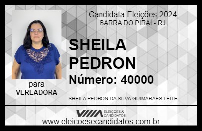 Candidato SHEILA PEDRON 2024 - BARRA DO PIRAÍ - Eleições