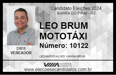 Candidato LEO BRUM MOTOTÁXI 2024 - BARRA DO PIRAÍ - Eleições