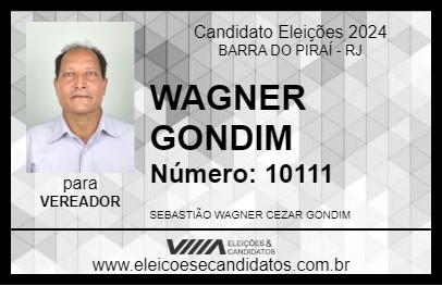 Candidato WAGNER GONDIM 2024 - BARRA DO PIRAÍ - Eleições