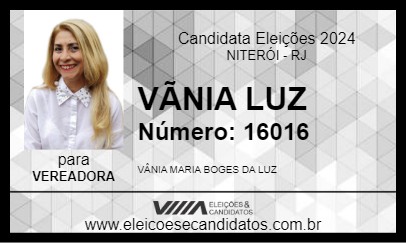 Candidato VÂNIA LUZ 2024 - NITERÓI - Eleições