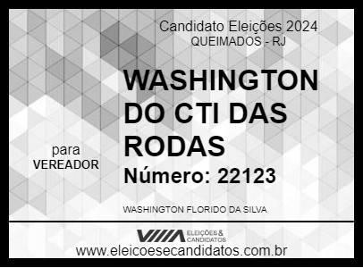 Candidato WASHINGTON DO CTI DAS RODAS 2024 - QUEIMADOS - Eleições