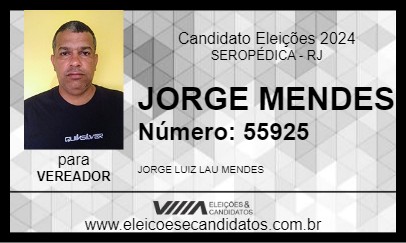 Candidato JORGE MENDES 2024 - SEROPÉDICA - Eleições