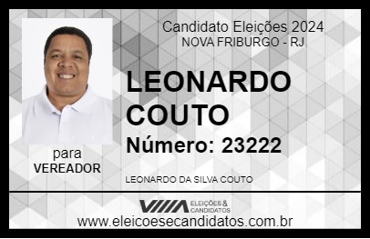 Candidato LEONARDO COUTO 2024 - NOVA FRIBURGO - Eleições