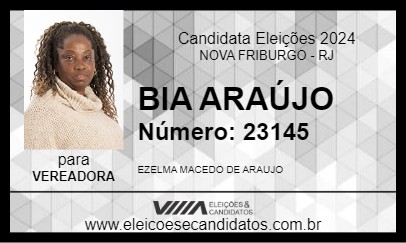 Candidato BIA ARAÚJO 2024 - NOVA FRIBURGO - Eleições