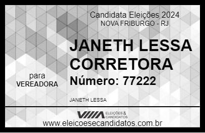 Candidato JANETH LESSA CORRETORA 2024 - NOVA FRIBURGO - Eleições