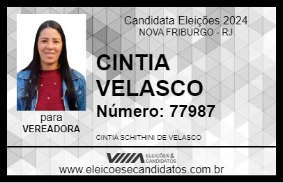 Candidato CINTIA VELASCO 2024 - NOVA FRIBURGO - Eleições