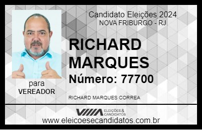 Candidato RICHARD MARQUES 2024 - NOVA FRIBURGO - Eleições