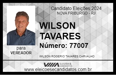 Candidato WILSON TAVARES 2024 - NOVA FRIBURGO - Eleições