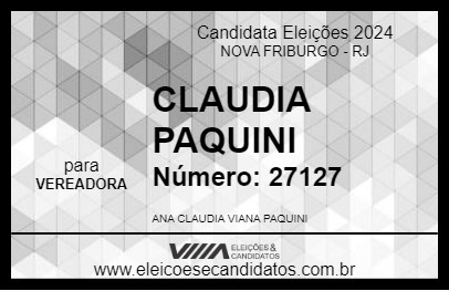 Candidato CLAUDIA PAQUINI 2024 - NOVA FRIBURGO - Eleições