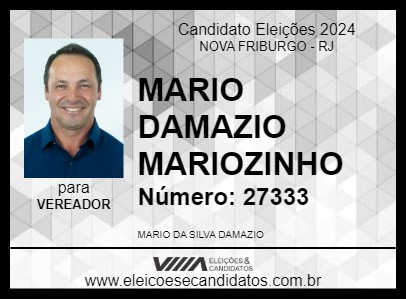 Candidato MARIO DAMAZIO MARIOZINHO 2024 - NOVA FRIBURGO - Eleições