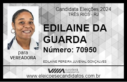 Candidato EDILAINE DA GUARDA 2024 - TRÊS RIOS - Eleições