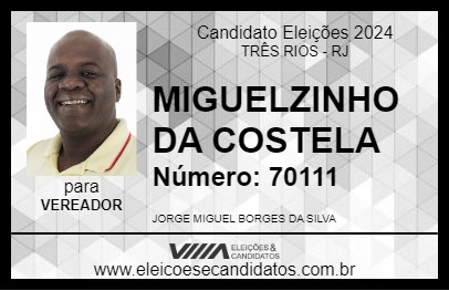 Candidato MIGUELZINHO DA COSTELA 2024 - TRÊS RIOS - Eleições