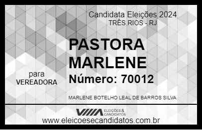 Candidato PASTORA MARLENE 2024 - TRÊS RIOS - Eleições