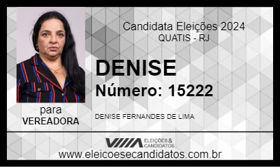 Candidato DENISE 2024 - QUATIS - Eleições