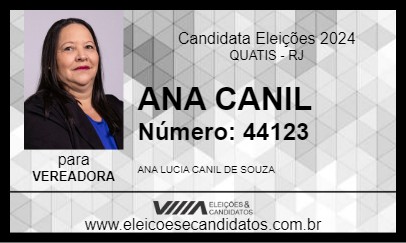 Candidato ANA CANIL 2024 - QUATIS - Eleições