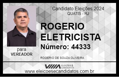 Candidato ROGERIO ELETRICISTA 2024 - QUATIS - Eleições