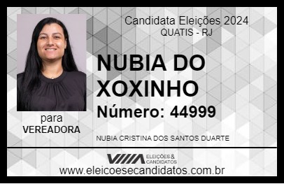 Candidato NUBIA DO XOXINHO 2024 - QUATIS - Eleições