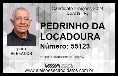 Candidato PEDRINHO DA LOCADOURA 2024 - QUATIS - Eleições