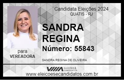 Candidato SANDRA REGINA 2024 - QUATIS - Eleições