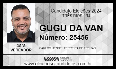 Candidato GUGU DA VAN 2024 - TRÊS RIOS - Eleições