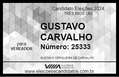 Candidato GUSTAVO CARVALHO 2024 - TRÊS RIOS - Eleições