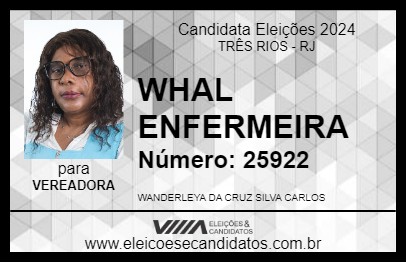 Candidato WHAL ENFERMEIRA 2024 - TRÊS RIOS - Eleições