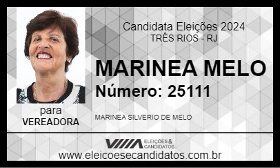 Candidato MARINEA MELO 2024 - TRÊS RIOS - Eleições