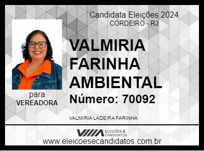 Candidato VALMIRIA  FARINHA AMBIENTAL 2024 - CORDEIRO - Eleições