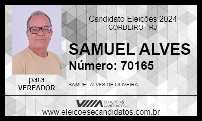 Candidato SAMUEL ALVES 2024 - CORDEIRO - Eleições