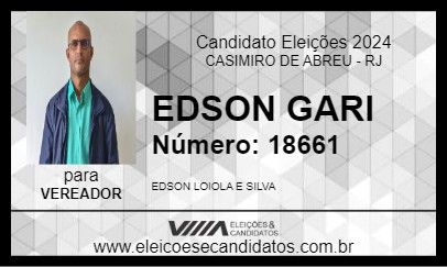 Candidato EDSON GARI 2024 - CASIMIRO DE ABREU - Eleições