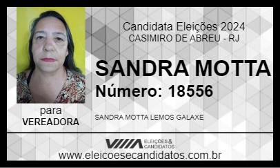 Candidato SANDRA MOTTA 2024 - CASIMIRO DE ABREU - Eleições