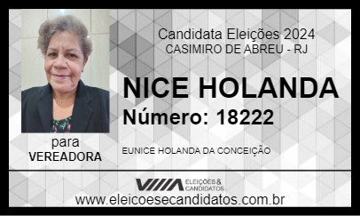 Candidato NICE HOLANDA 2024 - CASIMIRO DE ABREU - Eleições