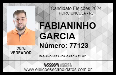 Candidato FABIANINHO GARCIA 2024 - PORCIÚNCULA - Eleições