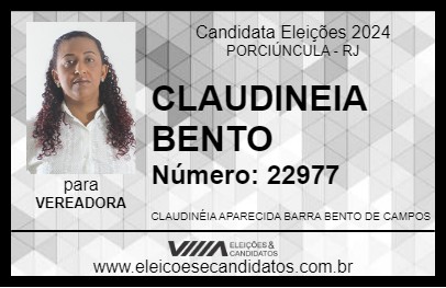 Candidato CLAUDINEIA BENTO 2024 - PORCIÚNCULA - Eleições