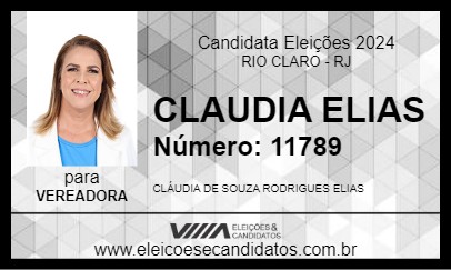 Candidato CLAUDIA ELIAS 2024 - RIO CLARO - Eleições