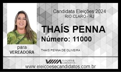 Candidato THAÍS PENNA 2024 - RIO CLARO - Eleições