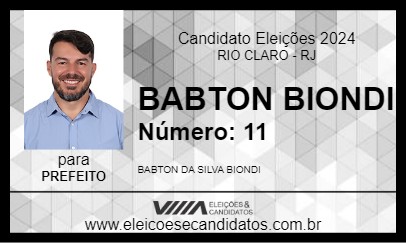 Candidato BABTON BIONDI 2024 - RIO CLARO - Eleições