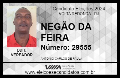 Candidato NEGÃO DA FEIRA 2024 - VOLTA REDONDA - Eleições