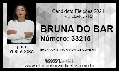 Candidato BRUNA DO BAR 2024 - RIO CLARO - Eleições