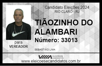 Candidato TIÃOZINHO DO ALAMBARI 2024 - RIO CLARO - Eleições