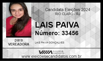 Candidato LAIS PAIVA 2024 - RIO CLARO - Eleições