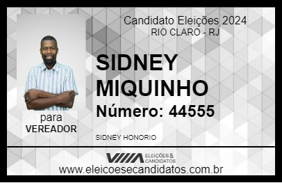 Candidato SIDNEY MIQUINHO 2024 - RIO CLARO - Eleições