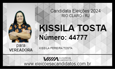 Candidato KISSILA TOSTA 2024 - RIO CLARO - Eleições