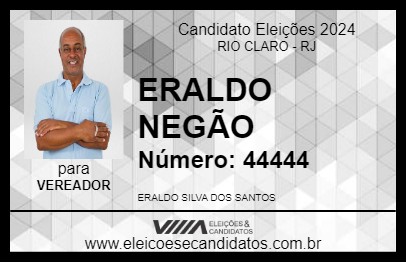 Candidato ERALDO NEGÃO 2024 - RIO CLARO - Eleições