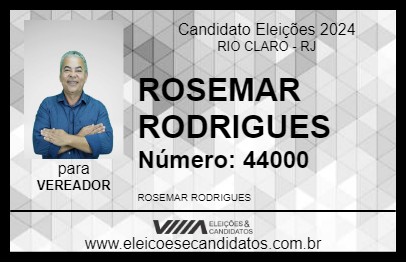 Candidato ROSEMAR RODRIGUES 2024 - RIO CLARO - Eleições