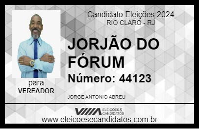 Candidato JORJÃO DO FÓRUM 2024 - RIO CLARO - Eleições