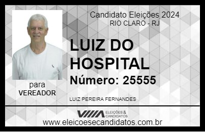 Candidato LUIZ DO HOSPITAL 2024 - RIO CLARO - Eleições