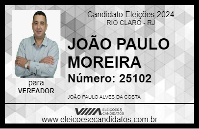 Candidato JOÃO PAULO MOREIRA 2024 - RIO CLARO - Eleições